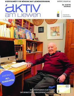 INFORMATIONEN ZUR KARTE INFORMATIONS CONCERNANT LA CARTE - MÄERZ 2018/N 66 - Center fir Altersfroen