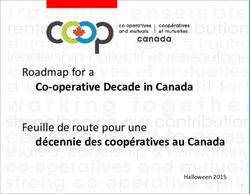 Roadmap for a Co-operative Decade in Canada Feuille de route pour une décennie des coopératives au Canada - Halloween 2015