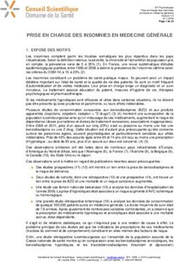 PRISE EN CHARGE DES INSOMNIES EN MEDECINE GÉNÉRALE - Conseil Scientifique