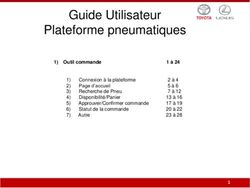 Guide Utilisateur Plateforme pneumatiques - Toyota Pneus