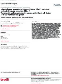 L'&eacute;volution du mouvement associatif montr&eacute;alais : un retour au territoire programm&eacute; par l'&Eacute;tat ? The evolution of the community movement in ...
