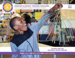 SCIENTISTS IN SCHOOLTM PROGRAM CATALOGUE - Curriculum-aligned STEM workshops for Kindergarten to Grade 8