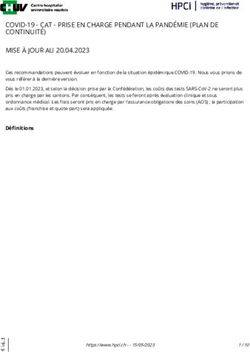 COVID-19 - CAT - PRISE EN CHARGE PENDANT LA PANDÉMIE (PLAN DE CONTINUITÉ) MISE À JOUR AU 20.04.2023 - HPCi