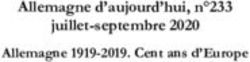Allemagne d'aujourd'hui, n 233 juillet-septembre 2020 Allemagne 1919-2019. Cent ans d'Europe