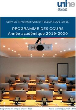 PROGRAMME DES COURS Année académique 2019-2020 - SERVICE INFORMATIQUE ET TELEMATIQUE (SITEL) - UniNE