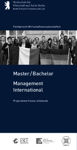 Master / Bachelor Management International - Fachbereich Wirtschaftswissenschaften - Programme franco-allemand