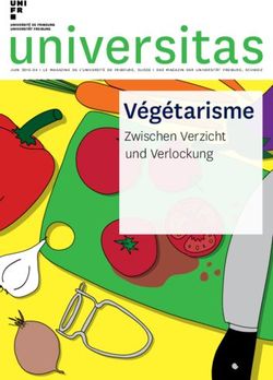 Universitas Végétarisme - Zwischen Verzicht und Verlockung - UNIL