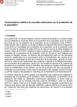 Commentaires relatifs à la nouvelle ordonnance sur la protection de la population 1. Contexte - Der Bundesrat admin.ch