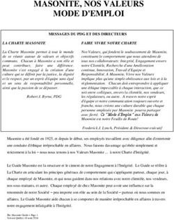 MASONITE, NOS VALEURS MODE D'EMPLOI