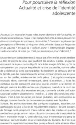 Pour poursuivre la réflexion Actualité et crise de l'identité adolescente