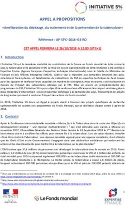 APPEL A PROPOSITIONS "Amélioration du dépistage, du traitement et de la prévention de la tuberculose" Référence : AP-5PC-2018-03-RO - Initiative 5%