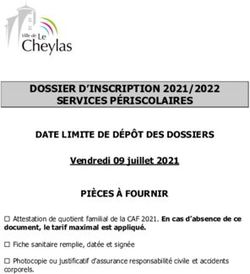 DOSSIER D'INSCRIPTION 2021/2022 SERVICES PÉRISCOLAIRES