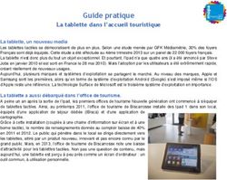 Guide pratique La tablette dans l'accueil touristique