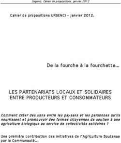 LES PARTENARIATS LOCAUX ET SOLIDAIRES ENTRE PRODUCTEURS ET CONSOMMATEURS