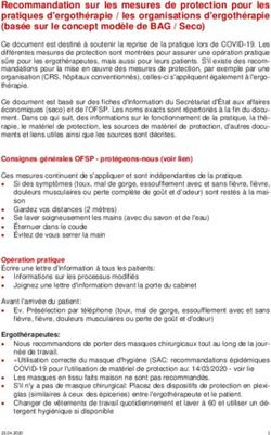 Recommandation sur les mesures de protection pour les pratiques d'ergothérapie / les organisations d'ergothérapie basée sur le concept modèle de ...