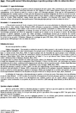 Sujet : Dans quelle mesure l'éducation physique et sportive participe-t-elle à la culture des élèves ?