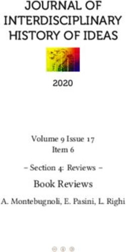 JOURNAL OF INTERDISCIPLINARY HISTORY OF IDEAS - Book Reviews 2020