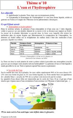 Thème n 10 L'eau et l'hydrosphère - Aquarium La Rochelle