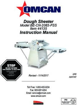 Dough Sheeter Instruction Manual - Model BE-CN-2083-FSS Item 44135 - Revised 11/14/2017 - Cloud Commercial Sales