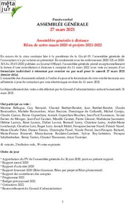 ASSEMBLÉE GÉNÉRALE 27 mars 2021 Assemblée générale à distance Bilan de notre année 2020 et projets 2021-2022 - Meta Jura