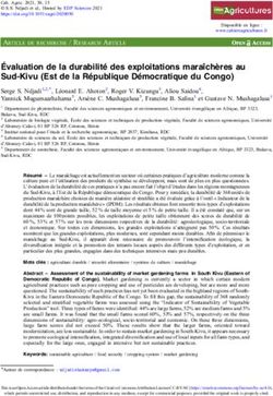 &Eacute;valuation de la durabilit&eacute; des exploitations mara&icirc;ch&egrave;res au Sud-Kivu (Est de la R&eacute;publique D&eacute;mocratique du Congo)