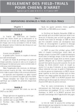 REGLEMENT DES FIELD-TRIALS POUR CHIENS D'ARRET - Free