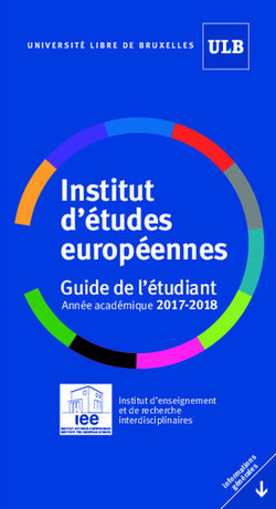 Institut d'études européennes - Guide de l'étudiant Année académique 2017-2018 - IEE, ULB