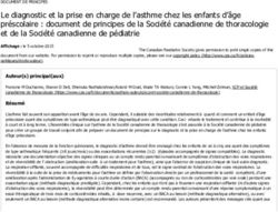 Le diagnostic et la prise en charge de l'asthme chez les enfants d'âge préscolaire : document de principes de la Société canadienne de ...