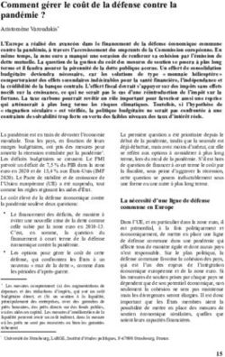 Comment g&eacute;rer le co&ucirc;t de la d&eacute;fense contre la pand&eacute;mie ?