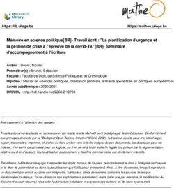 Mémoire en science politique BR - Travail écrit : "La planification d'urgence et la gestion de crise à l'épreuve de la covid-19." BR - Séminaire ...