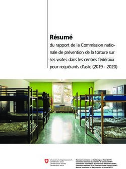 R&eacute;sum&eacute; du rapport de la Commission natio- nale de pr&eacute;vention de la torture sur ses visites dans les centres f&eacute;d&eacute;raux pour requ&eacute;rants d'asile 2019 ...