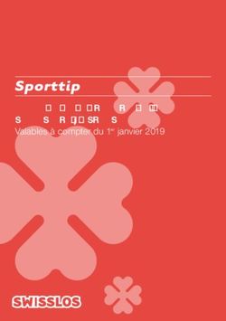 Sporttip Règles du jeu et conditions de participation à Sporttip Valables à compter du 1er janvier 2019 - Swisslos