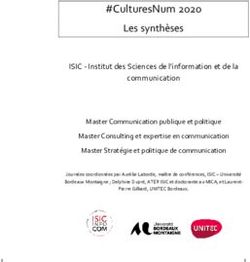 #CulturesNum 2020 Les synth&egrave;ses - ISIC - Institut des Sciences de l'information et de la - Isic Mastercom