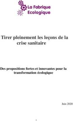 Tirer pleinement les leçons de la crise sanitaire - Des propositions fortes et innovantes pour la transformation écologique - La fabrique ...