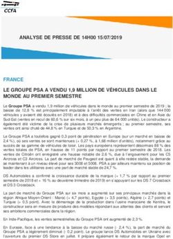 FRANCE LE GROUPE PSA A VENDU 1,9 MILLION DE V&Eacute;HICULES DANS LE MONDE AU PREMIER SEMESTRE - CCFA
