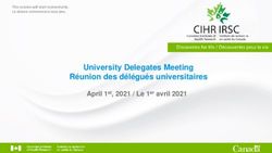University Delegates Meeting R&eacute;union des d&eacute;l&eacute;gu&eacute;s universitaires - April 1st, 2021 / Le 1er avril 2021