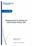 GrandsSn - Remplacement du véhicule de voirie Lindner Unitrac 102L - Commune de Grandson