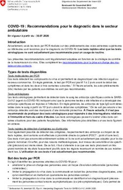 COVID-19 : Recommandations pour le diagnostic dans le secteur ambulatoire - BAG