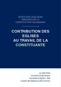 CONTRIBUTION DES AU TRAVAIL DE LA CONSTITUANTE - EGLISES NOTES SUR QUELQUES PRINCIPES DE LA CONSTITUTION VALAISANNE