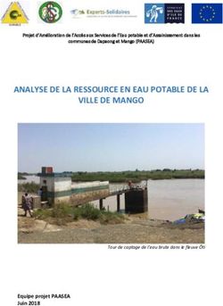 ANALYSE DE LA RESSOURCE EN EAU POTABLE DE LA VILLE DE MANGO