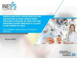 PROPHYLAXIE POST-EXPOSITION (PPE) PAR DOXYCYCLINE EN DOSE UNIQUE POUR PRÉVENIR LA MALADIE DE LYME CHEZ UNE PERSONNE ASYMPTOMATIQUE À LA SUITE ...