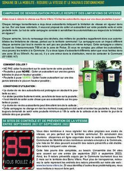 SEMAINE DE LA MOBILITE : REDUIRE LA VITESSE ET LE MAUVAIS STATIONNEMENT