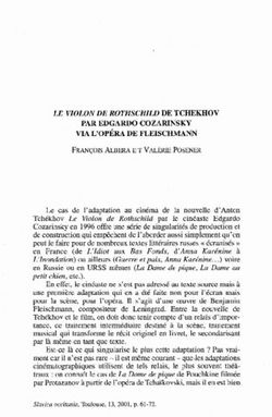 LE VIOLON DE ROTHSCHILD DE TCHEKHOV - PAR EDGARDO COZARINSKY
