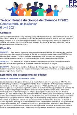 Téléconférence du Groupe de référence FP2020 Compte rendu de la réunion 6 avril 2021
