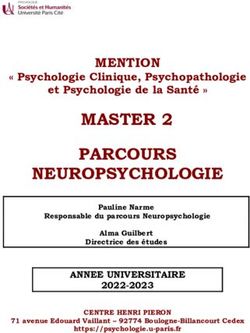 MASTER 2 PARCOURS NEUROPSYCHOLOGIE - MENTION " Psychologie Clinique, Psychopathologie - Institut de Psychologie