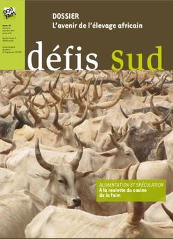 Défis sud Dossier L'avenir de l'élevage africain - AlimentAtion et spéculAtion A la roulette du casino de la faim - ROPPA