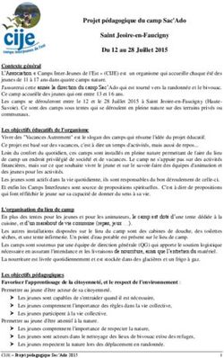 Projet pédagogique du camp Sac'Ado Saint Jeoire-en-Faucigny Du 12 au 28 Juillet 2015