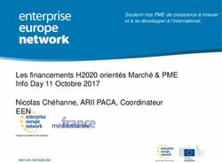 Les financements H2020 orient&eacute;s March&eacute; & PME Info Day 11 Octobre 2017 Nicolas Ch&eacute;hanne, ARII PACA, Coordinateur - EEN - Soutenir nos PME de ...