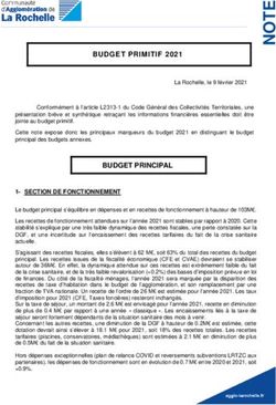 BUDGET PRIMITIF 2021 - Agglo La Rochelle