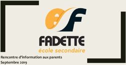Rencontre d'information aux parents Septembre 2019